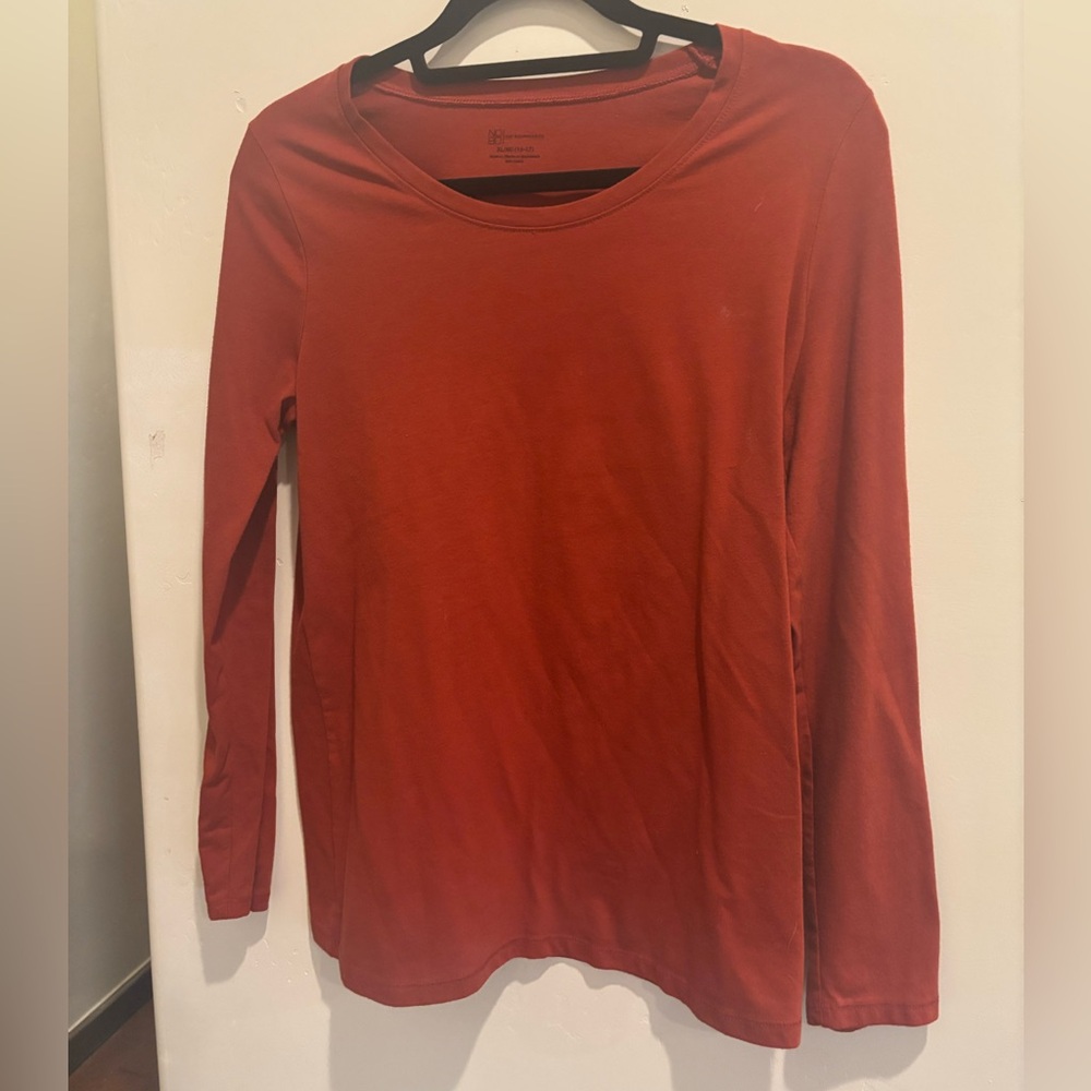 No Boundaries Women's Rich Red Long Sleeve Tee